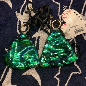 New Small Beach Bunny Tri top blue/green Ombré